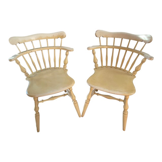 Vintage Ethan Allen Comb Chairs Set of 2 Chairish