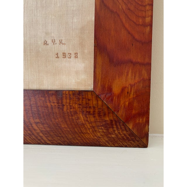 Large Framed 1930s Needlepoint Cross Stitch Mallards in Flight on Linen in Hand Made Oak Frame For Sale - Image 9 of 13