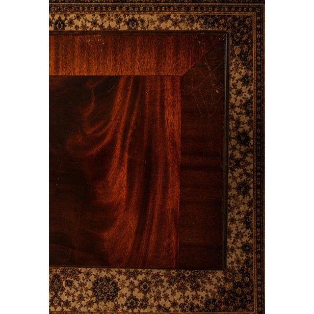 Gold Mahogany Bedside Cabinet with Pull-Out Writing Slide and Cupboard For Sale - Image 8 of 9