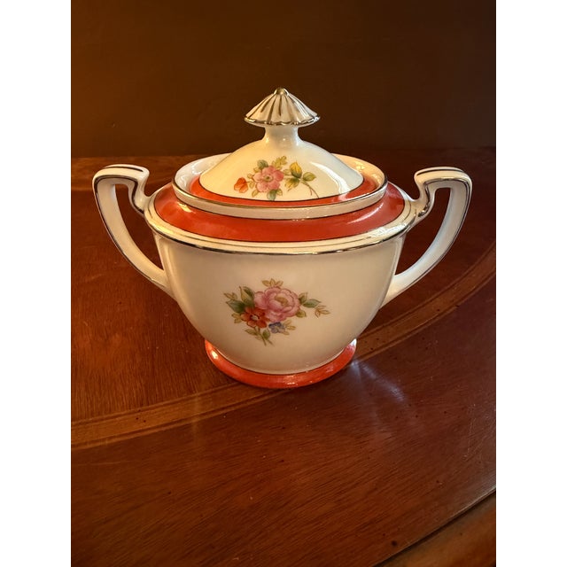 Vintage Noritake M Tea Pot and Sugar Bowl N749 Handpainted ca.1950 For Sale - Image 11 of 16