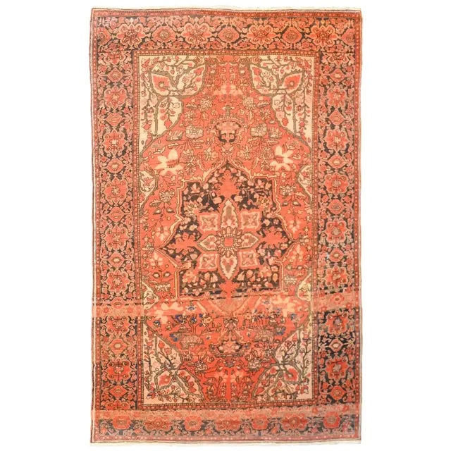 1900 - 1909 Early 20th Century Sarouk Farahan Rug For Sale - Image 5 of 5