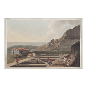 1814 Yorkshire England Alum Works Hand Colored Engraving