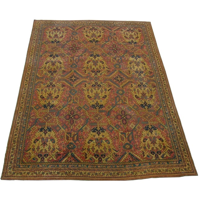 19th Century Antique Oushak Rug 18.7x13.2 For Sale - Image 5 of 5