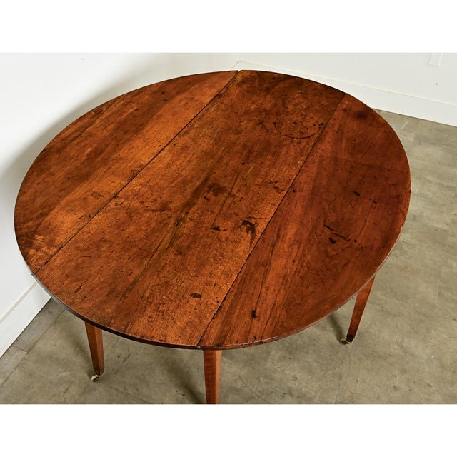 Wood French 19th Century Walnut Oval Drop Leaf Dining Table For Sale - Image 7 of 11