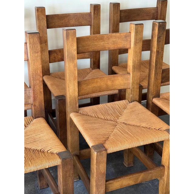 1900 - 1909 S/6 Early Mission Arts & Crafts Rush Chairs 1900s Michigan Chair Co. For Sale - Image 5 of 8