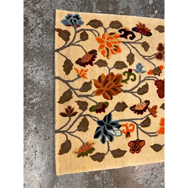 Textile 3ft 2in X 5ft 9in Tibetan Refugee Darjeeling Area Rug For Sale - Image 7 of 12