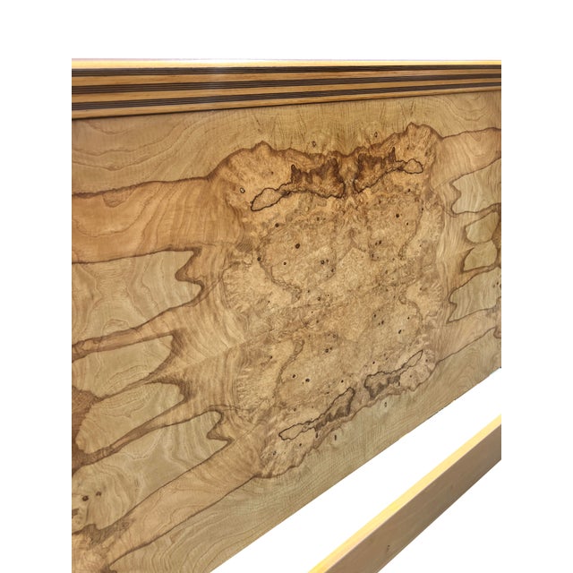 Vintage Henredon Burl Wood King Headboard in Scene 2 Two Design Beautiful burl wood with rosewood inlay.