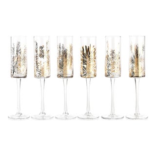 Festivity Champagne Flutes, Set of 6 For Sale