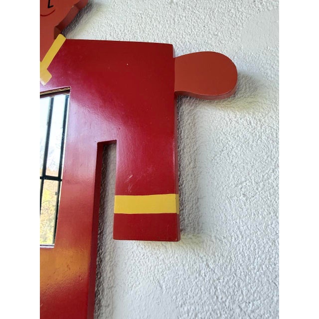 Childrens Mirror with Painted Wooden Figure, 1980s For Sale - Image 14 of 18