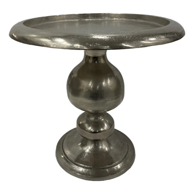 1990s Aluminum Accessory Table For Sale