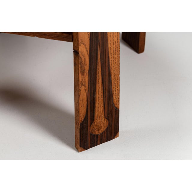 Brown Amsterdamse School Oak and Coromandel Side Table, The Netherlands, 1930s For Sale - Image 8 of 13