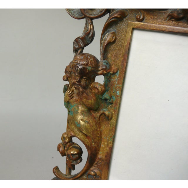 Neo-Baroque Picture Frame with Neptune, Putti and Shells, Bronze, Germany, 1890s For Sale - Image 10 of 18