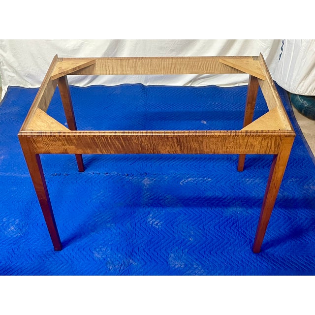 Tiger Maple Bench Made Drop Front Secretary Desk on Frame Late 20th Century For Sale - Image 13 of 18