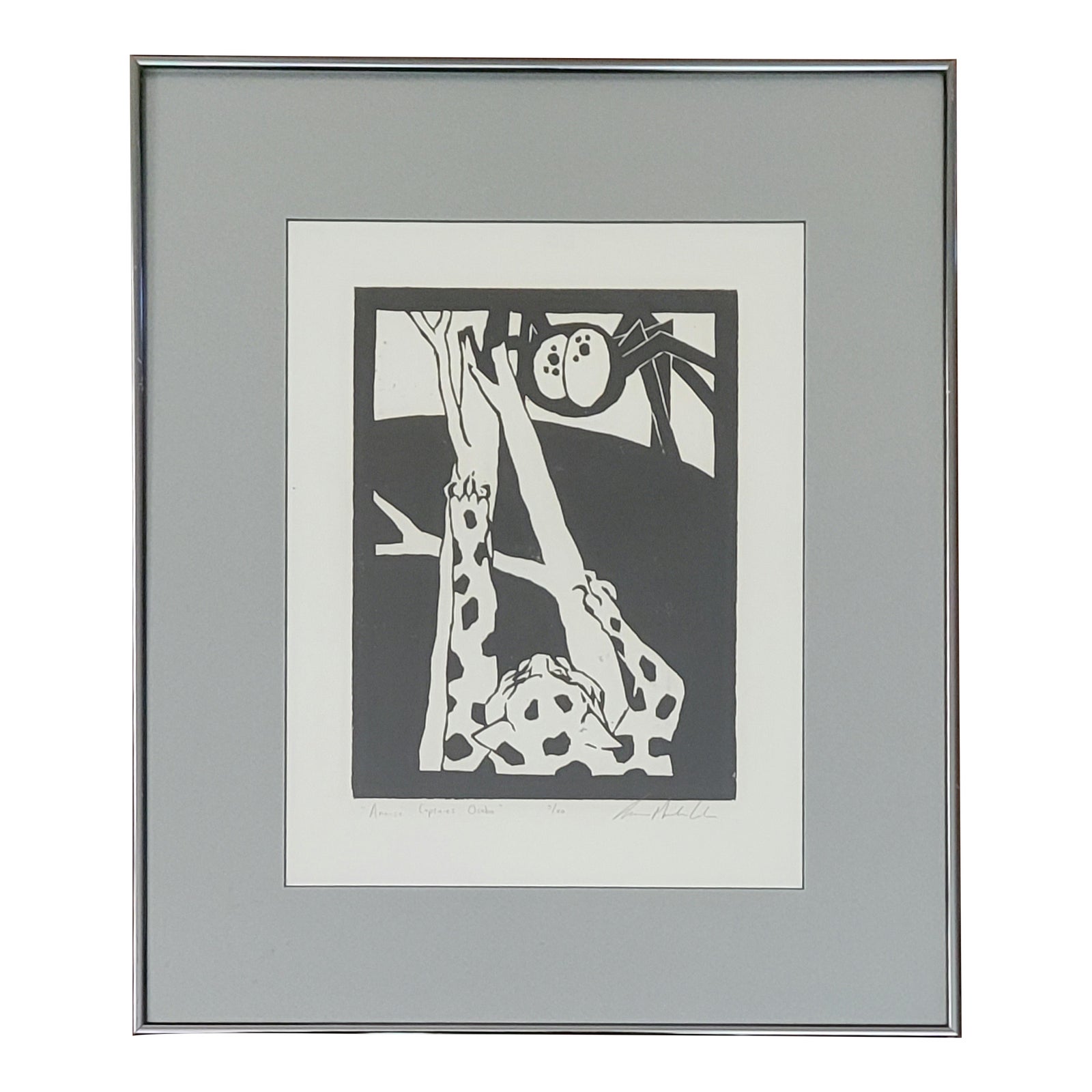 Signed and Numbered Art Print "Ananse Captures Osebo" 5/20, 1970s