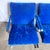 Metal Mid Century Modern Chrome Scissor X Lounge Chairs With Blue Fabric - A Pair For Sale - Image 7 of 12