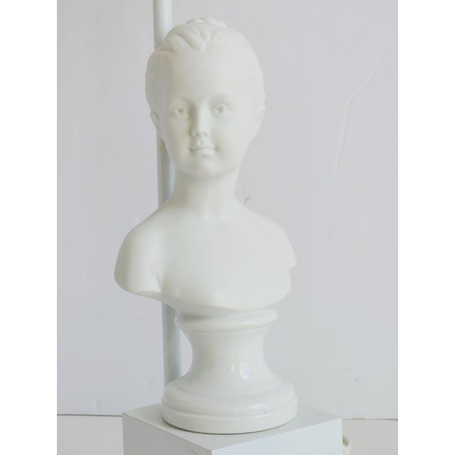 Vintage Limoges Bisque Brongniart Children Busts Table Lamps -a Pair For Sale - Image 12 of 12
