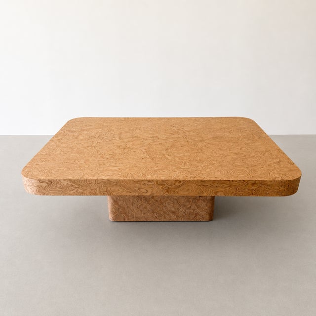 1970s Mid-Century Modern Burlwood Pedestal Cocktail Table, 1970s For Sale - Image 5 of 10