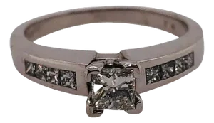 14 Karat White Gold Diamond Engagement Ring 1.40 Total Diamond Weight