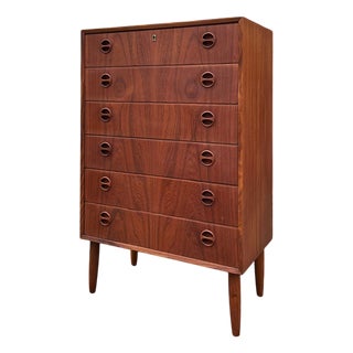 Teak Chest of Drawers with Round Handles from Denmark For Sale