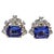 13 Carat Emerald Cut Tanzanite &amp; 5 Carat Diamond In 18 Karat Two Tone Gold Earring perfect pair made in 18 carat White...