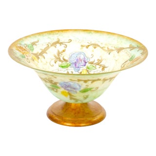 Mid-Century Modern Italian Venetian Art Glass Gilt & Painted Tableware Piece For Sale