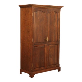 Traditional Custom Crafted Carved Cherry Wardrobe Armoire For Sale