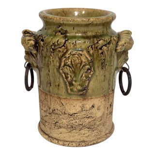 Vintage Half-Glazed Ceramic Vase by Hosley Pottery For Sale