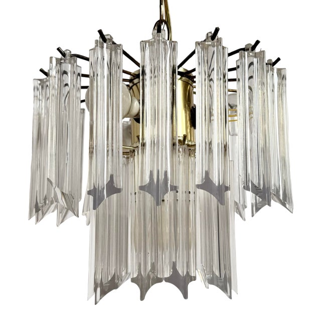 Art Deco Hanging Lucite Chandelier For Sale