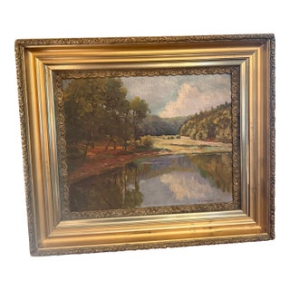 Signed 1931 g.c. Sponsler Impressionist Woodland Landscape Painting For Sale