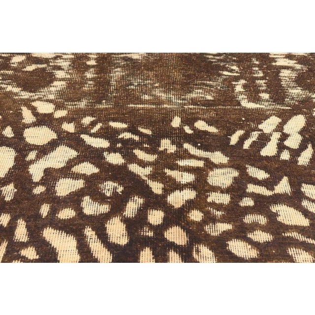 Mid 20th Century Mid 20th Century Whimsy Cocoa Biophilic Vintage Turkish Rug - 09’11 X 12’06 For Sale - Image 5 of 9