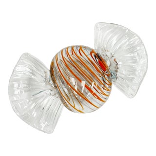 Oversized Vintage Murano Style Glass Wrap Candy For Sale