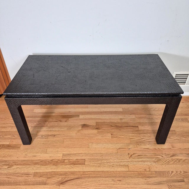 Mid 20th Century Mid-20th Century Asian Ming Style Rectangular B Grasscloth Coffee Table For Sale - Image 5 of 11