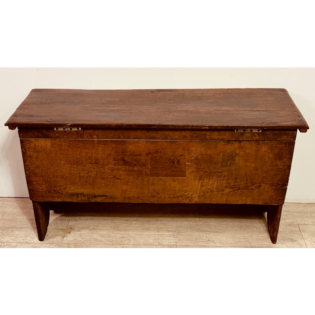 Wood Late 17th Century English Oak Trunk / Chest / Bench For Sale - Image 7 of 7