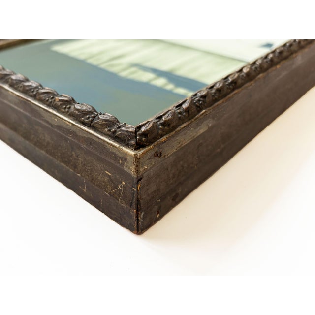 “Serenity Pines" Green Abstract Art in Antique Frame, Transitional Living Room Art by JTS For Sale In Minneapolis - Image 6 of 11