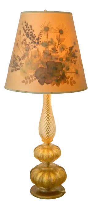 Murano Glass Table Lamp with Gold Flakes from Barovier & Toso, 1960s