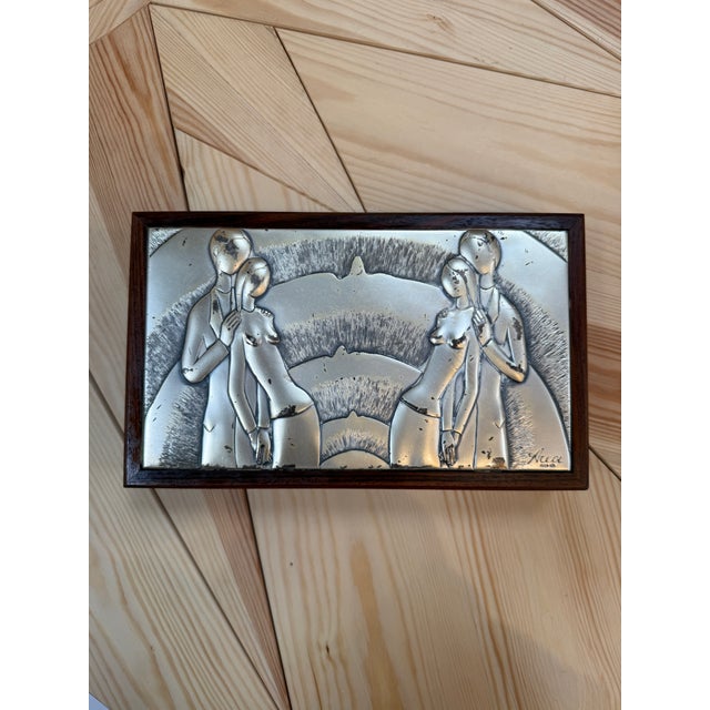 Brown Vintage Italian Acca Wood Trinket Jewelry Box For Sale - Image 8 of 8