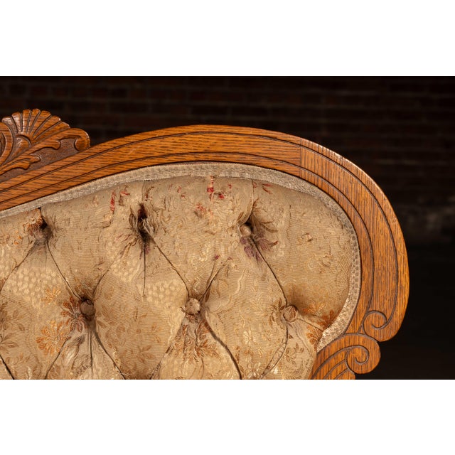 Late 19th Century Victorian Eastlake Carved Oak Parlor Suite – 6 Piece Set For Sale - Image 17 of 18