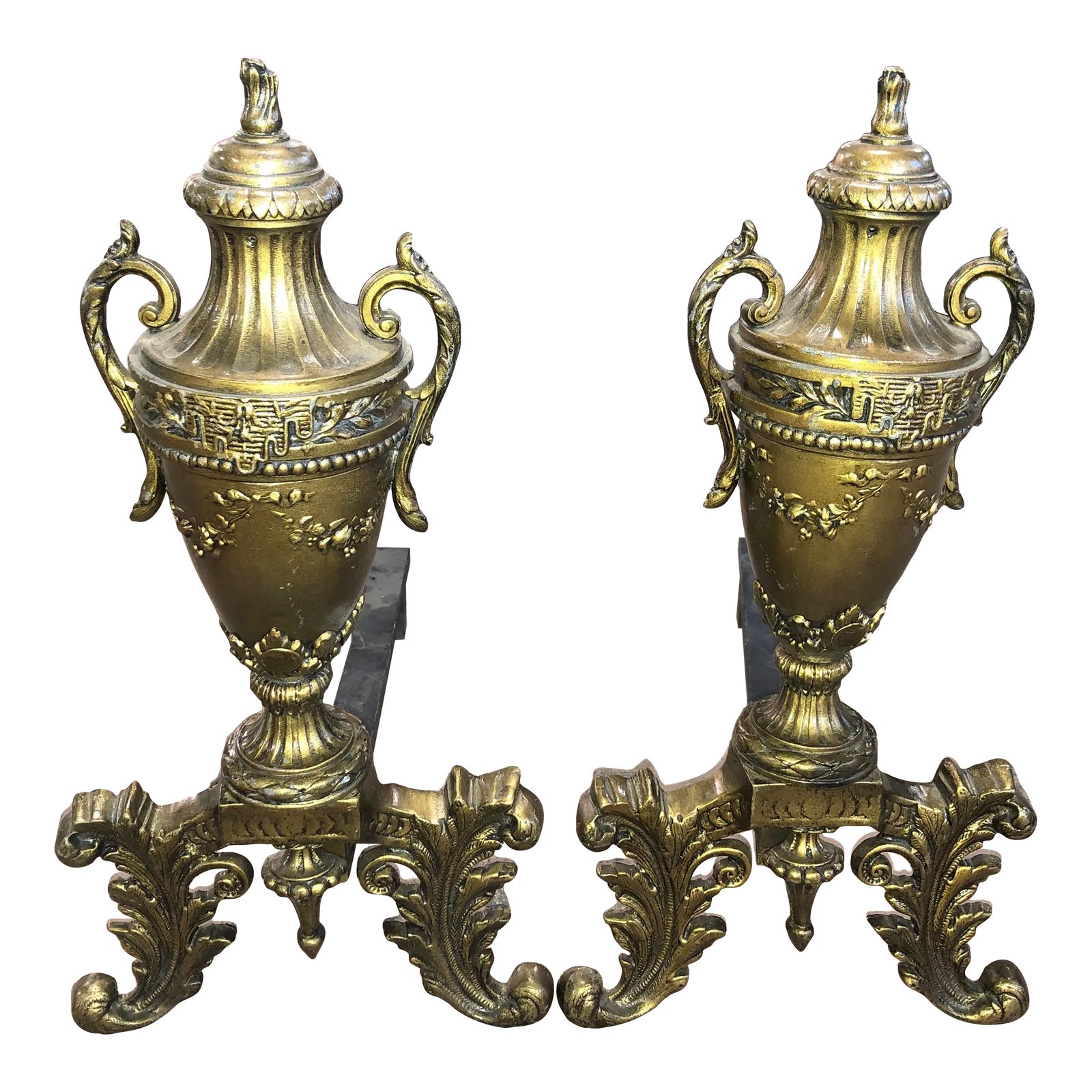 Early 20th Century Antique Fireplace Andirons a Pair Chairish