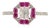 14k White Gold Ruby & Emerald-Cut Diamond Art Deco Cluster Ring Size 6.5 For Sale