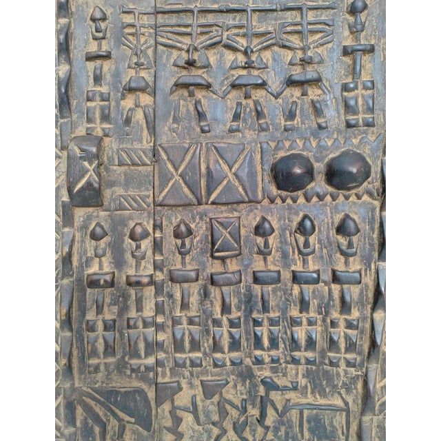 1980s Vintage Granary Dogon Door With Nommo Ancestors Mali African 25"h For Sale - Image 5 of 6
