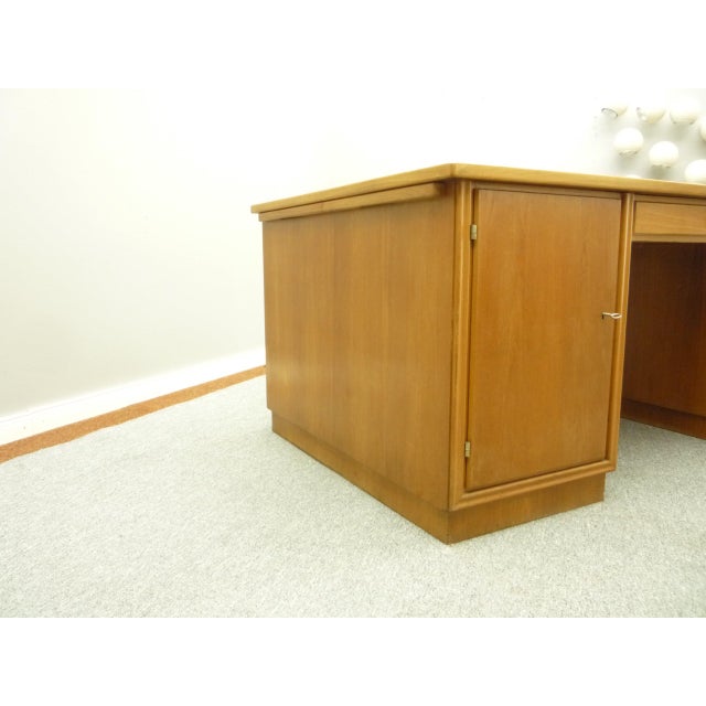 Large Art Deco Walnut Executive Partner Desk, 1930s For Sale - Image 17 of 18