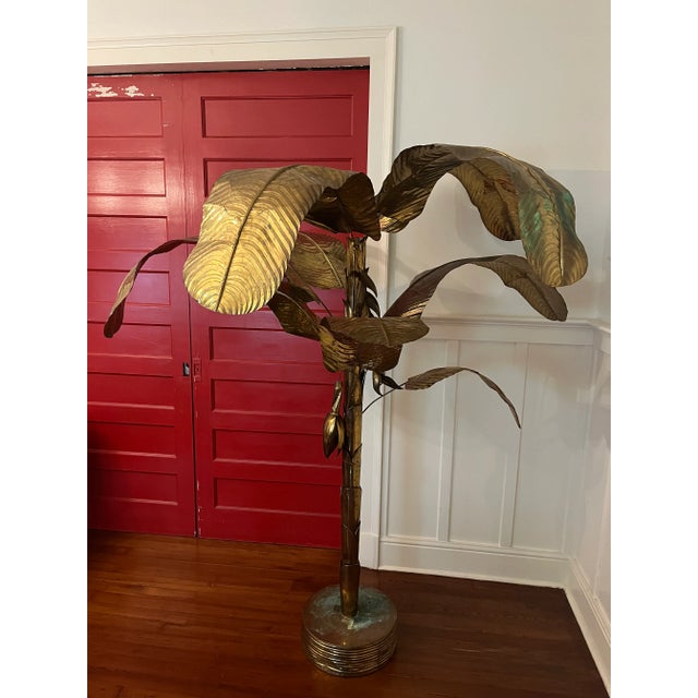 1970s Hollywood Regency Brass Banana Tree Sculpture Attributed to Maison Jansen For Sale In Cincinnati - Image 6 of 12