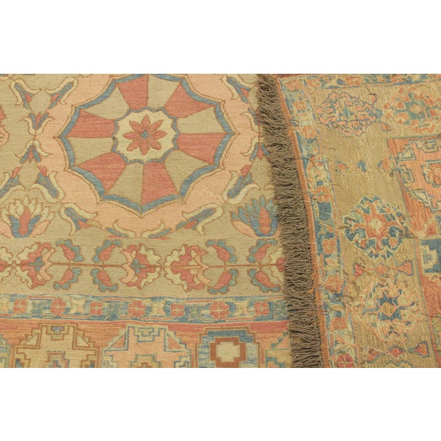 Orange 1980s Semi Vintage Soumakh Tan & Orange Rust Wool Rug- 9′11″ × 13′ For Sale - Image 8 of 10