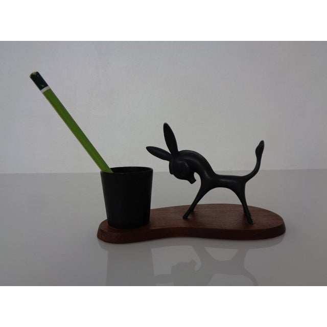 Metal and Teak Donkey Toothpick Holder, Germany, 1960s For Sale - Image 10 of 18