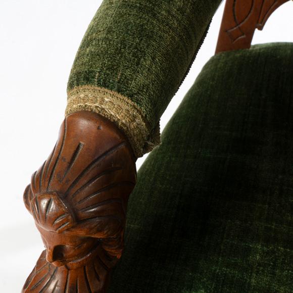 Brown 19th Century John Jeliff Renaissance Revival Walnut Arm Chair For Sale - Image 8 of 14