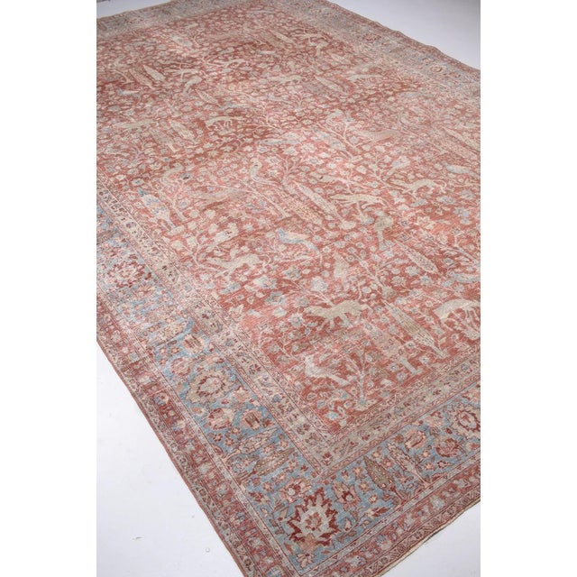 Antique Zabihi Collection Persian Tabriz Animal Scene Room Carpet For Sale - Image 12 of 12