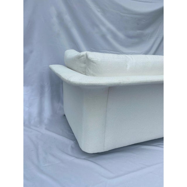 Mid 20th Century Reupholstered Vintage White Sofa For Sale - Image 5 of 13