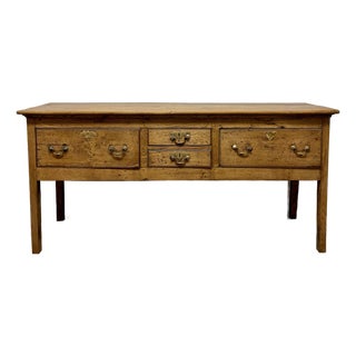 Antique English Oak Sideboard Dresser Base Console For Sale