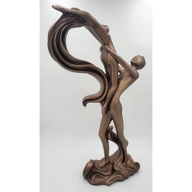 Rare Jaru California HMG 27.5" Modernist Man Lifting Woman Sculpture 1985 For Sale - Image 11 of 14