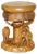 Vintage Hand Carved Elephant Stool with Ornate Decoration For Sale